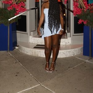 Stylish Light Blue Mini Dress